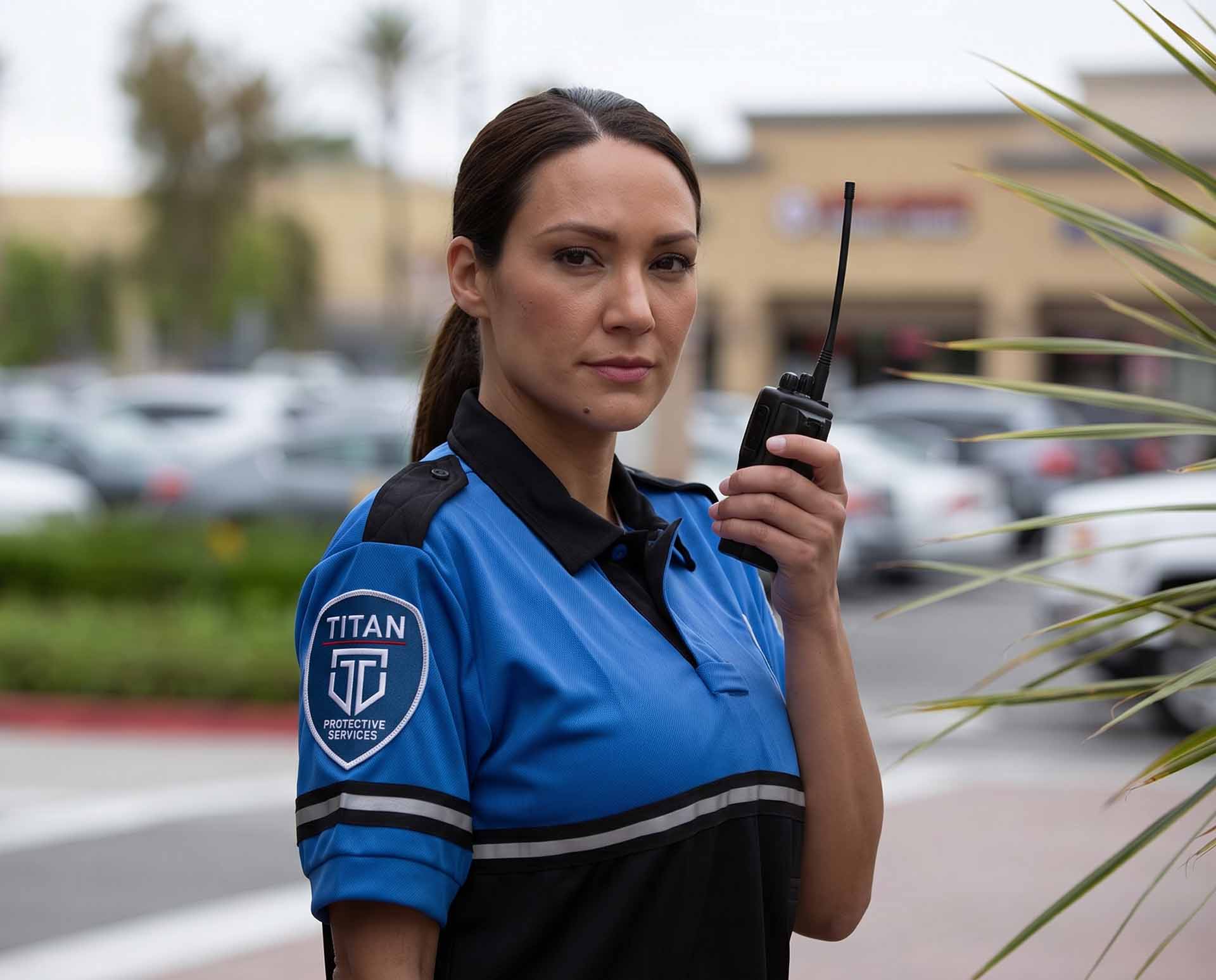 Security officer standing on duty